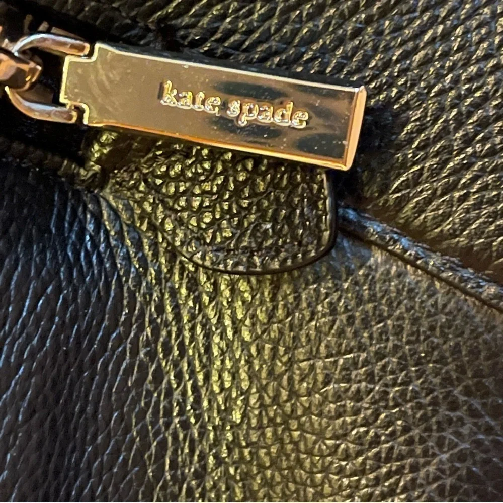 Kate Spade New York Large‎ Black Pebbled Leather Jordyn Gold Chain Handle Tote